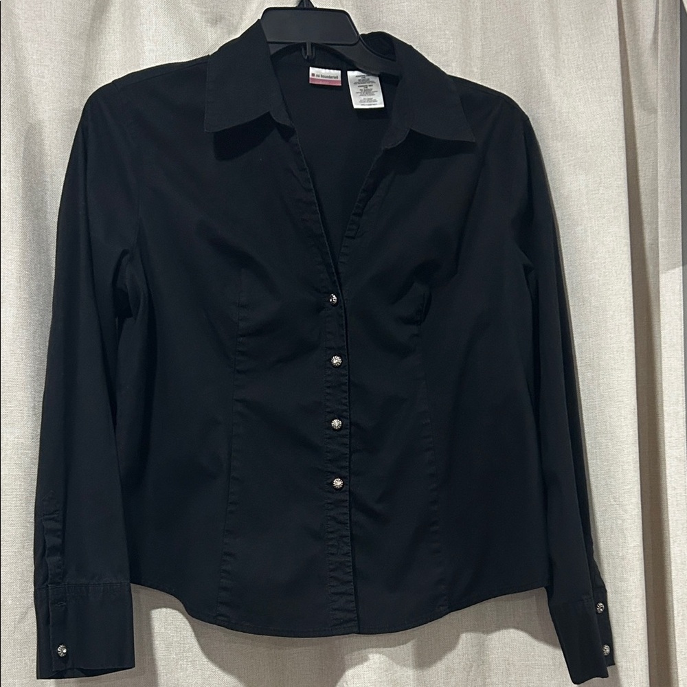 No Boundaries Black Button-Down Shirt xl